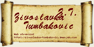 Živoslavka Tumbaković vizit kartica